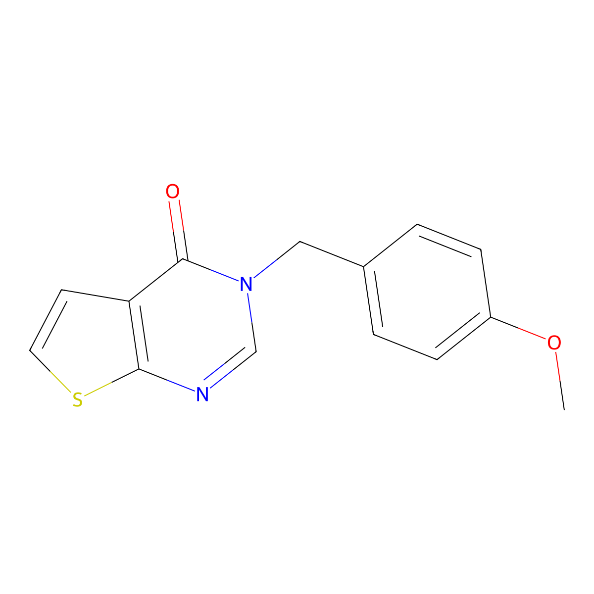 3-(4-methoxybenzyl)thieno[2,3-d]pyrimidin-4(3H)-one molecular structure, CAS 338777-25-6