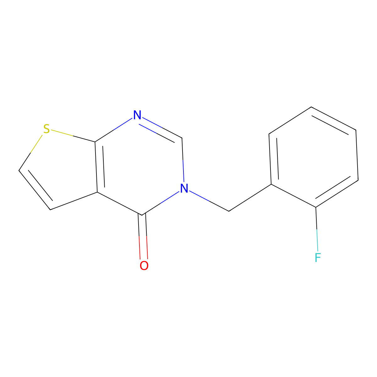 3-(2-fluorobenzyl)thieno[2,3-d]pyrimidin-4(3H)-one molecular structure, CAS 338777-26-7