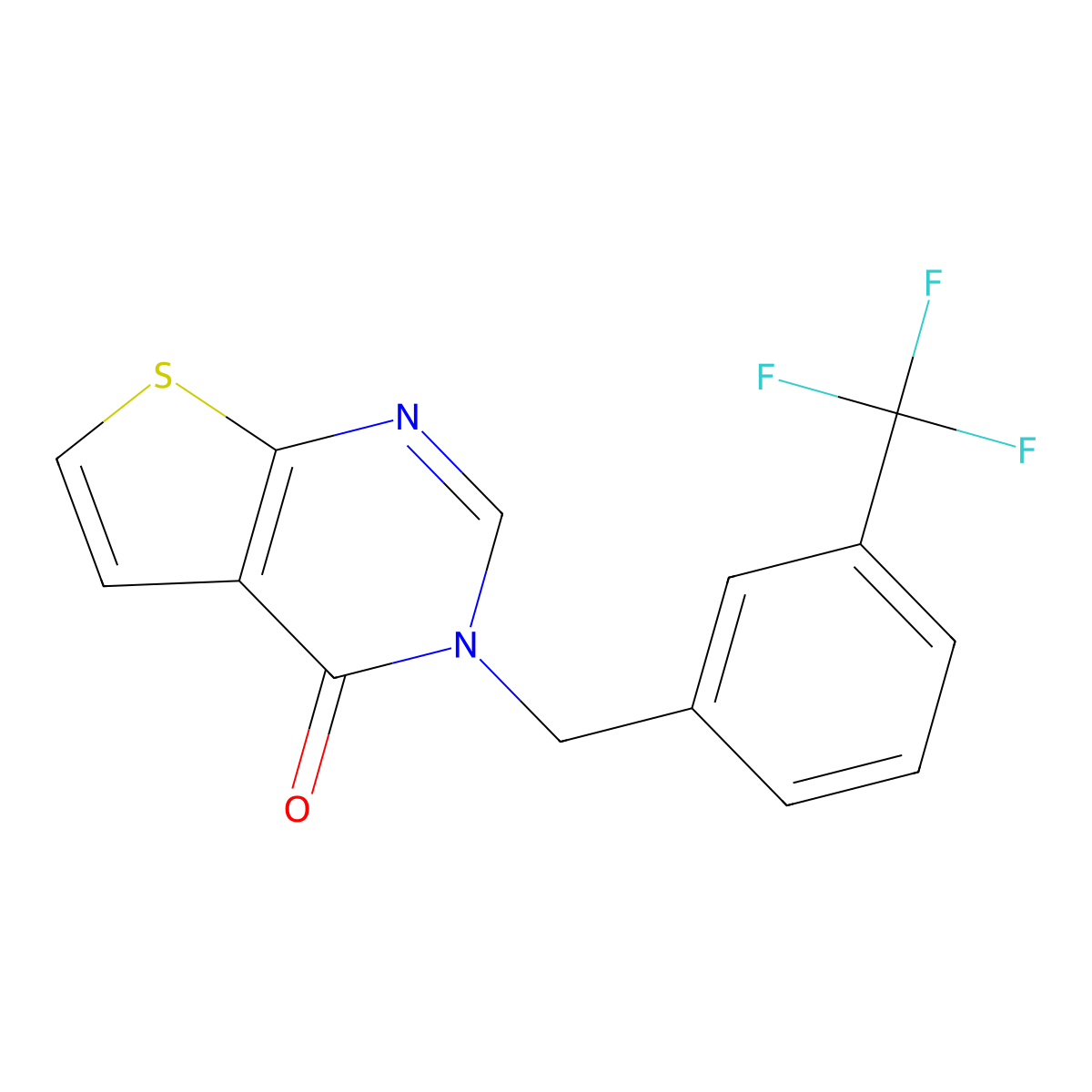 3-[3-(trifluoromethyl)benzyl]thieno[2,3-d]pyrimidin-4(3H)-one molecular structure, CAS 338777-27-8
