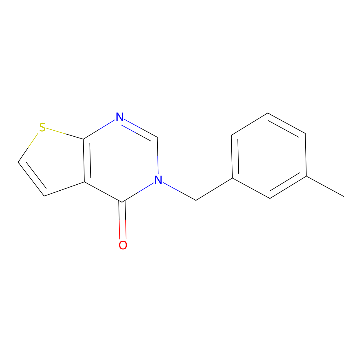 3-(3-methylbenzyl)thieno[2,3-d]pyrimidin-4(3H)-one molecular structure, CAS 338777-28-9