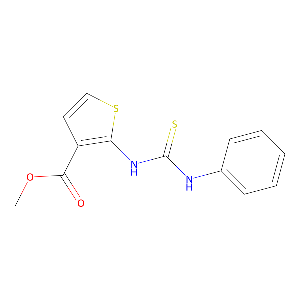 Methyl 2-[(anilinocarbothioyl)amino]-3-thiophenecarboxylate molecular structure, CAS 338777-30-3