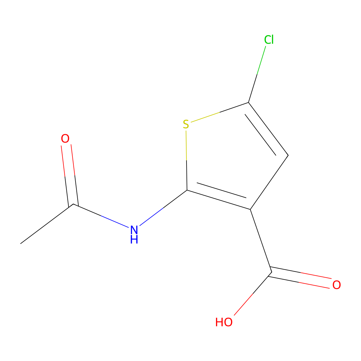 5-Chloro-2-acetamidothiophene-3-carboxylic acid molecular structure, CAS 338777-32-5