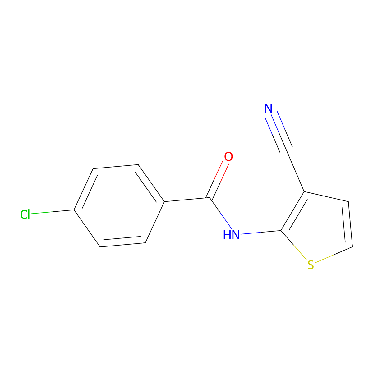 4-chloro-N-(3-cyanothiophen-2-yl)benzamide molecular structure, CAS 338777-36-9