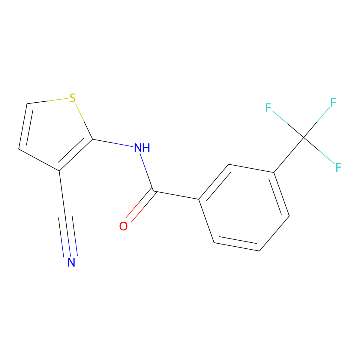 N-(3-cyanothiophen-2-yl)-3-(trifluoromethyl)benzamide molecular structure, CAS 338777-37-0