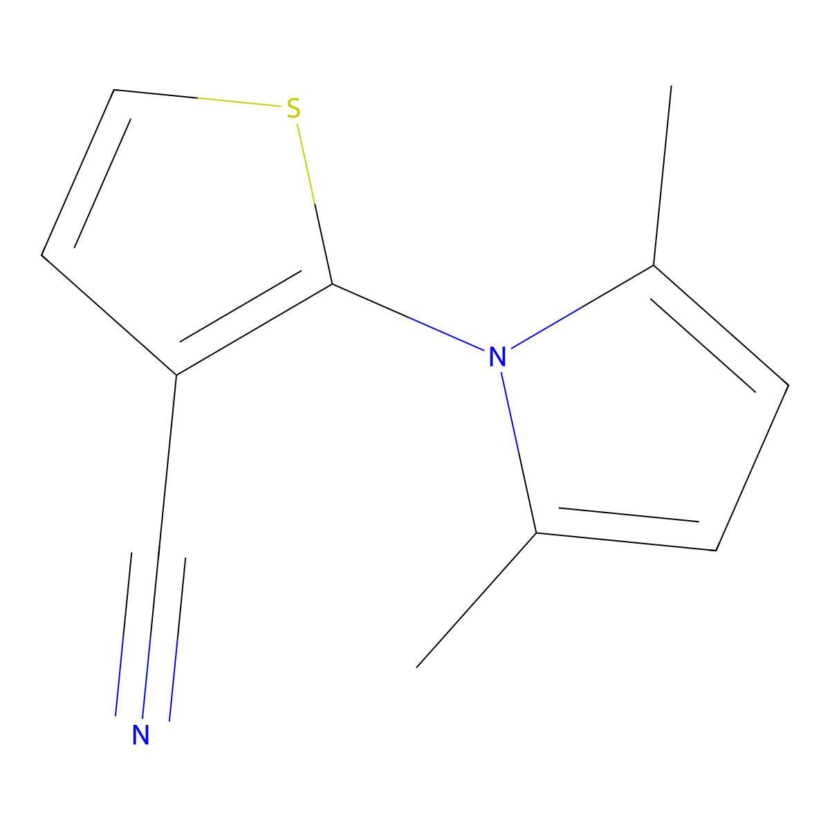 2-(2,5-dimethyl-1H-pyrrol-1-yl)thiophene-3-carbonitrile molecular structure, CAS 338777-45-0