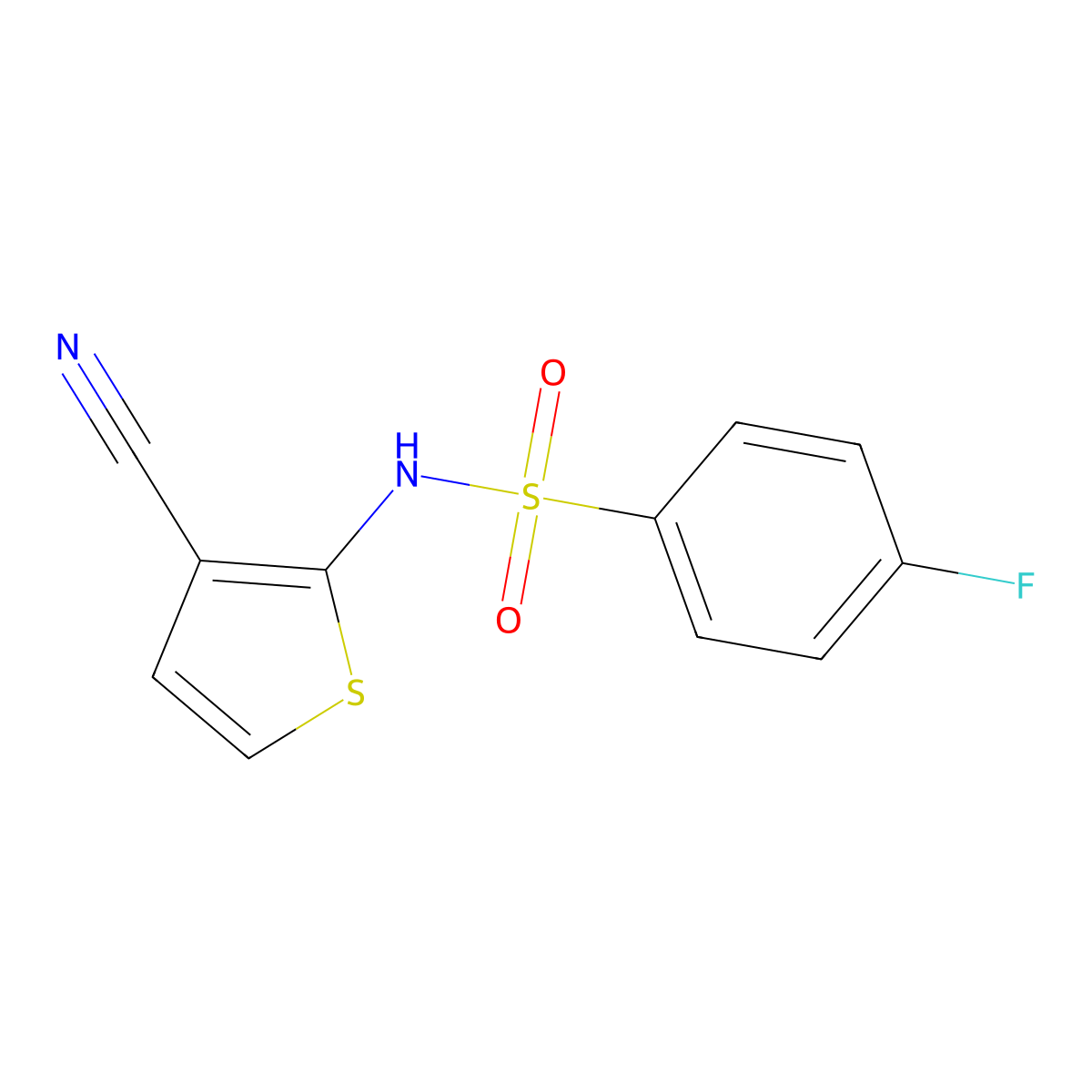 N-(3-cyano-2-thienyl)-4-fluorobenzenesulfonamide molecular structure, CAS 338777-49-4