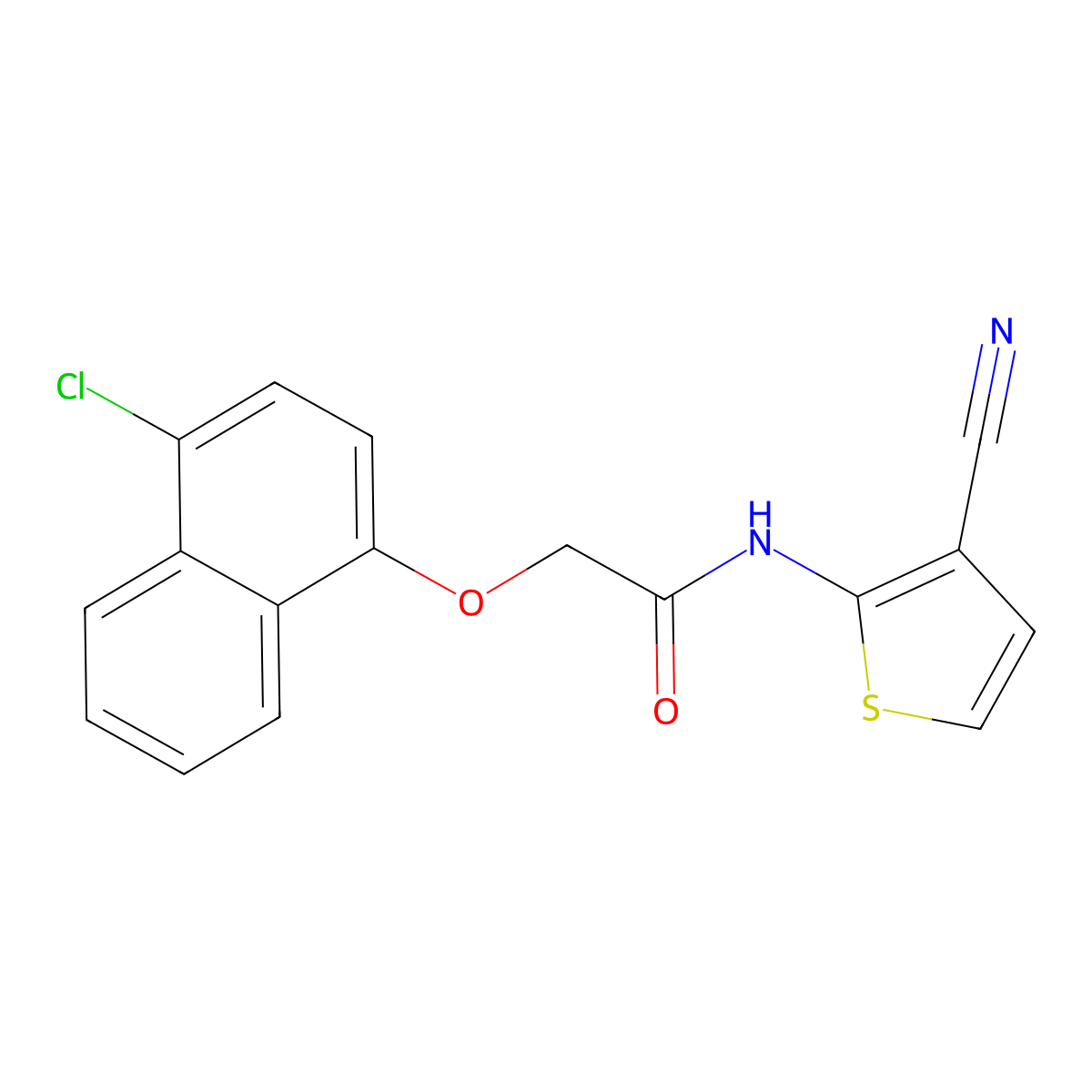 2-[(4-chloro-1-naphthyl)oxy]-N-(3-cyano-2-thienyl)acetamide molecular structure, CAS 338777-56-3
