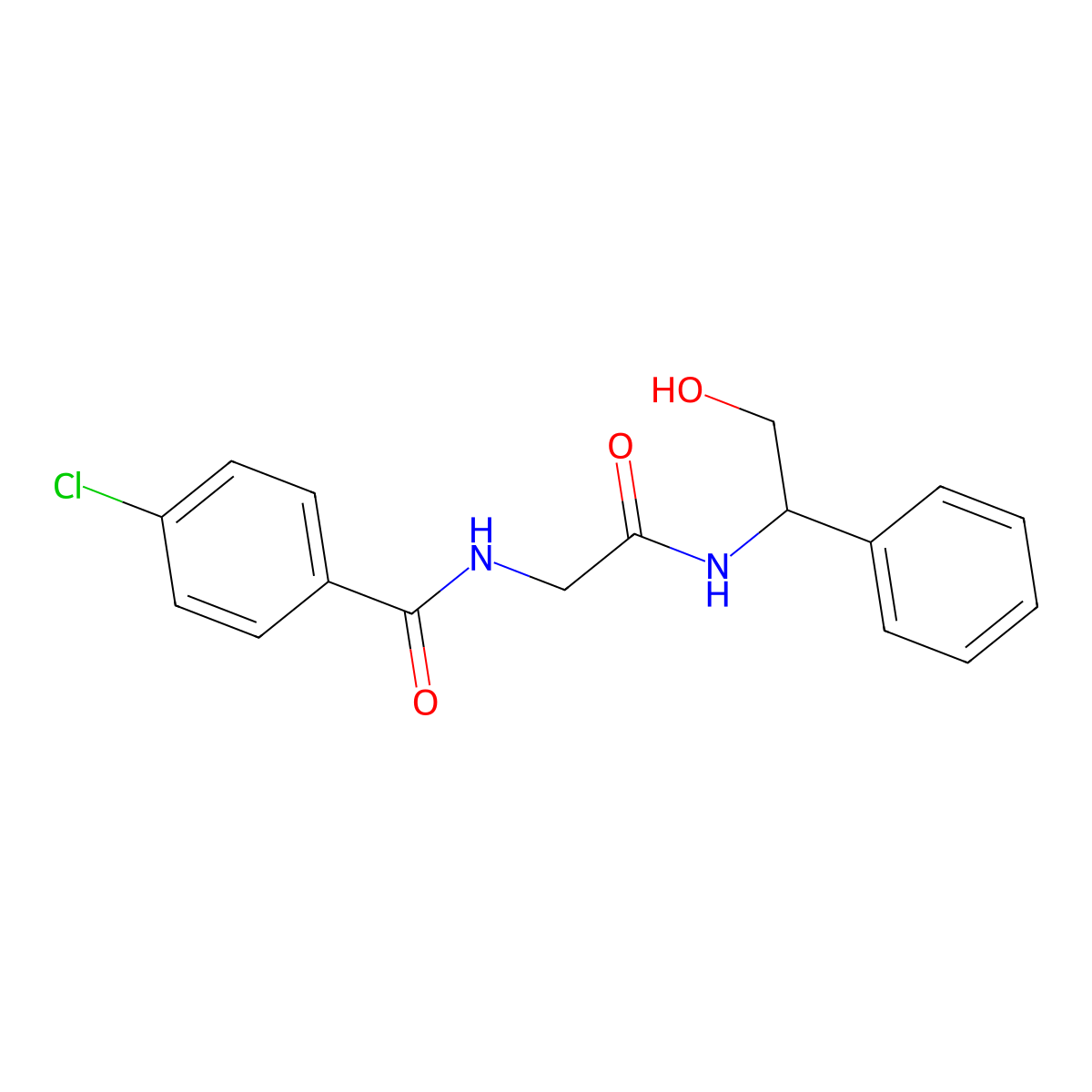 4-chloro-N-{2-[(2-hydroxy-1-phenylethyl)amino]-2-oxoethyl}benzenecarboxamide molecular structure, CAS 338777-58-5