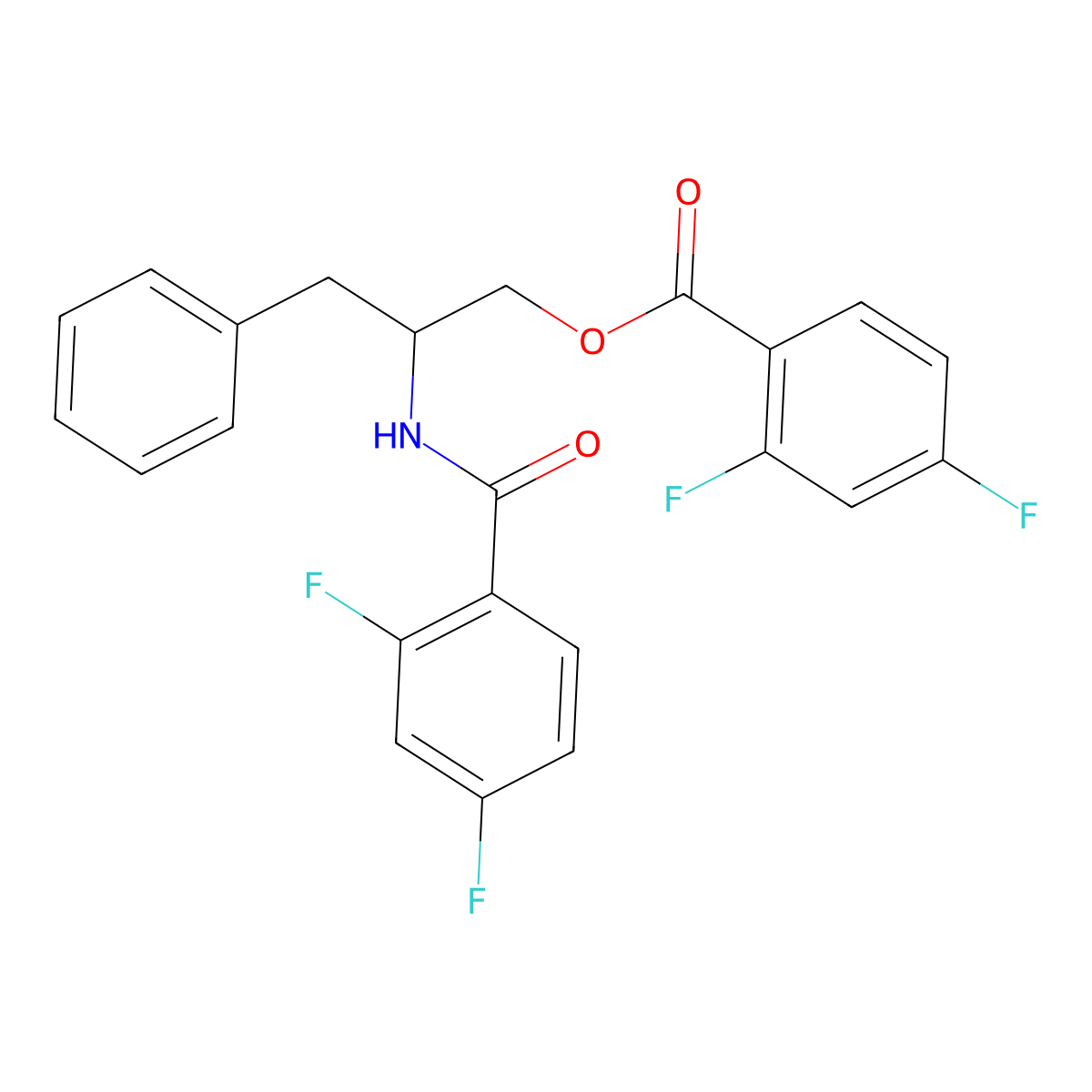 2-[(2,4-Difluorobenzoyl)amino]-3-phenylpropyl 2,4-difluorobenzenecarboxylate molecular structure, CAS 338777-59-6