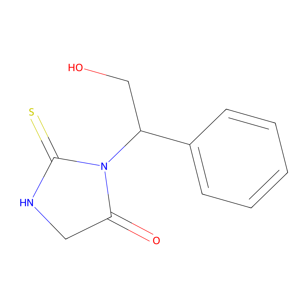 3-(2-Hydroxy-1-phenylethyl)-2-thioxoimidazolidin-4-one molecular structure, CAS 338777-60-9