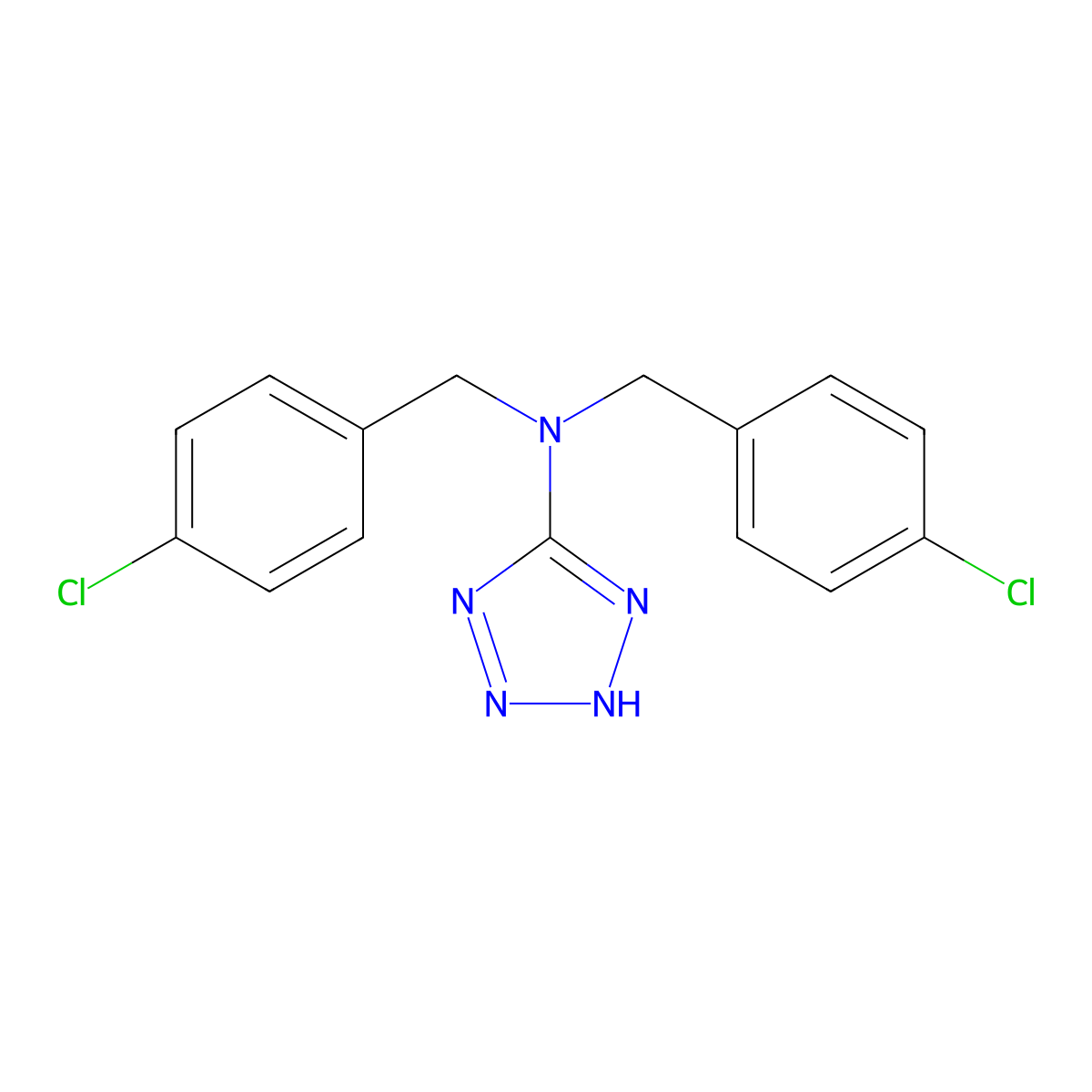 N,N-Bis(4-Chlorobenzyl)-1h-1,2,3,4-Tetraazol-5-Amine molecular structure, CAS 338777-69-8