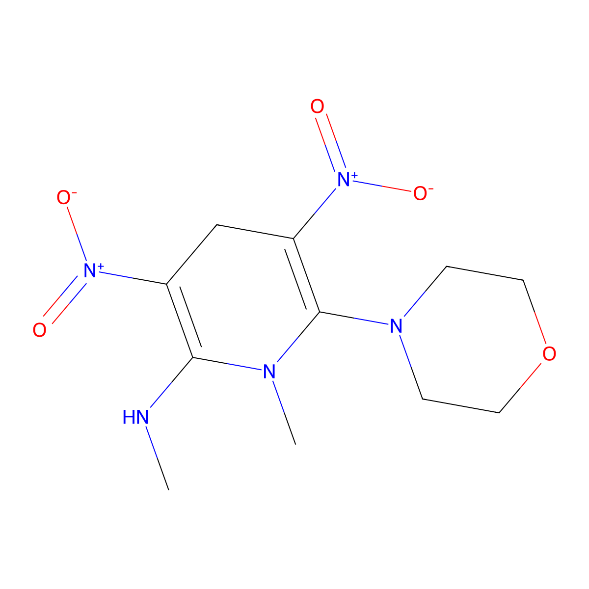N,1-dimethyl-6-morpholino-3,5-dinitro-1,4-dihydro-2-pyridinamine molecular structure, CAS 338777-82-5