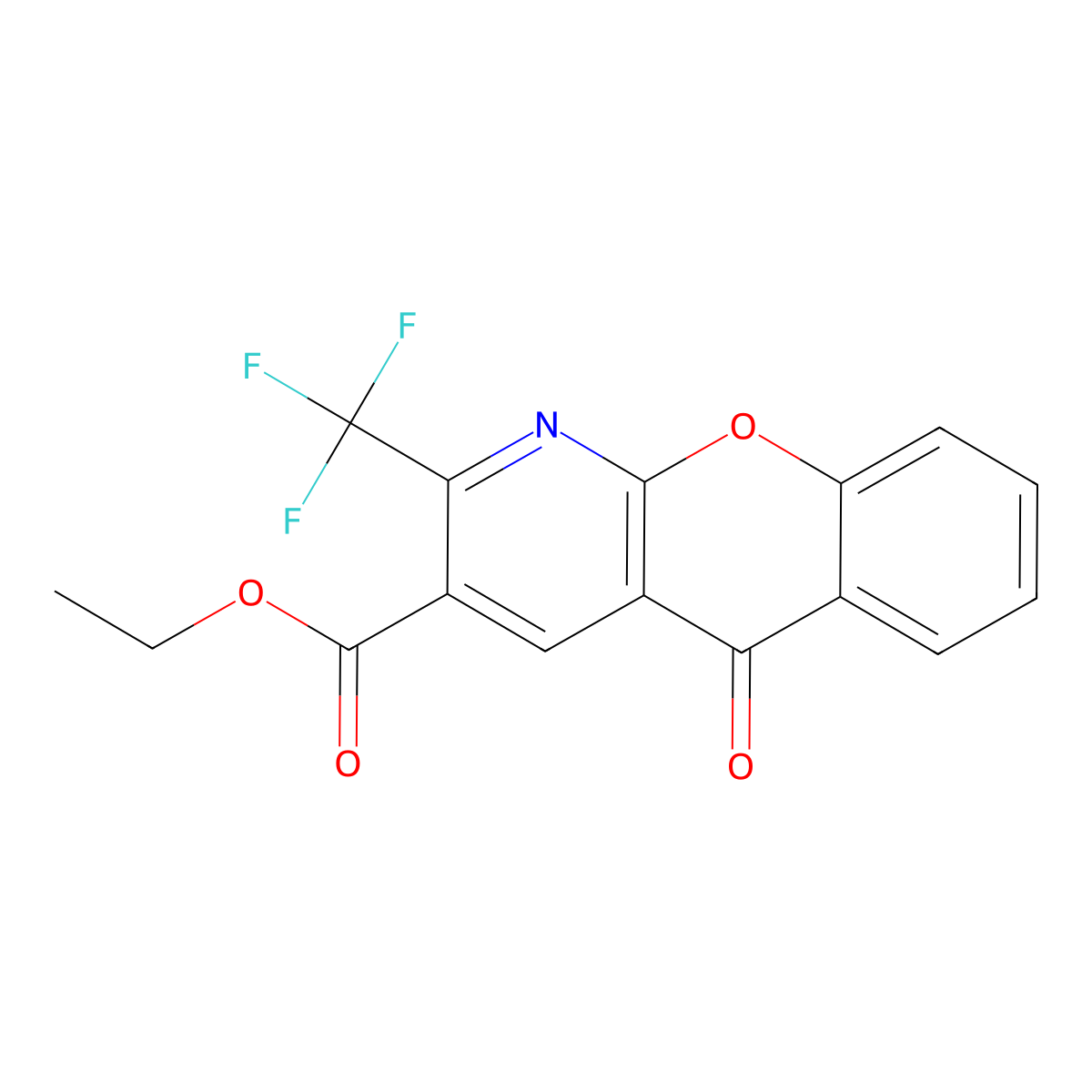 ethyl 5-oxo-2-(trifluoromethyl)-5H-chromeno[2,3-b]pyridine-3-carboxylate molecular structure, CAS 338777-85-8