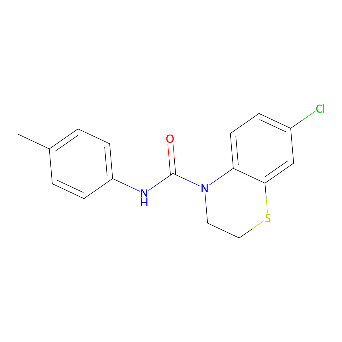 7-chloro-N-(4-methylphenyl)-2,3-dihydro-4H-1,4-benzothiazine-4-carboxamide molecular structure, CAS 338777-89-2