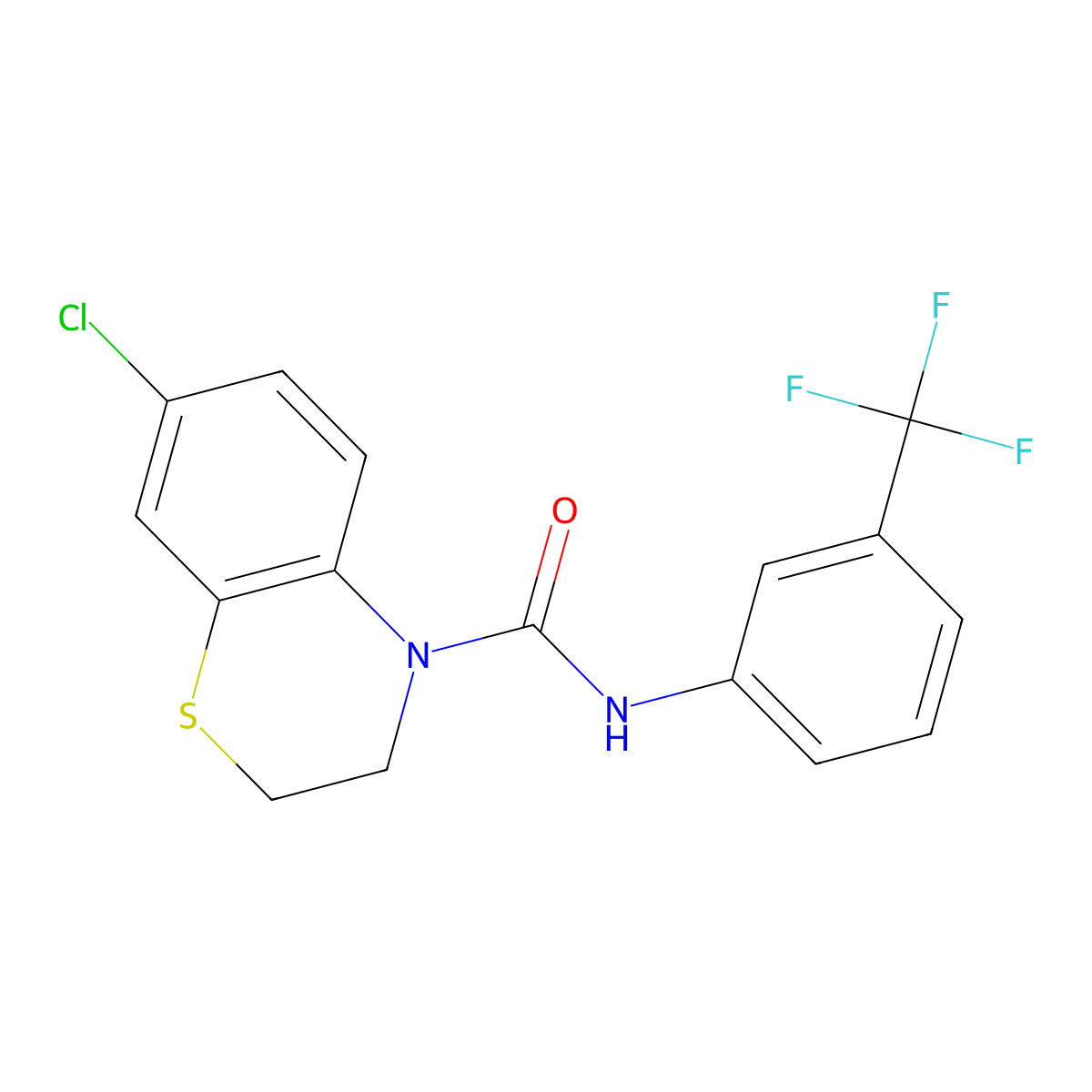 7-chloro-N-[3-(trifluoromethyl)phenyl]-2,3-dihydro-4H-1,4-benzothiazine-4-carboxamide molecular structure, CAS 338777-90-5