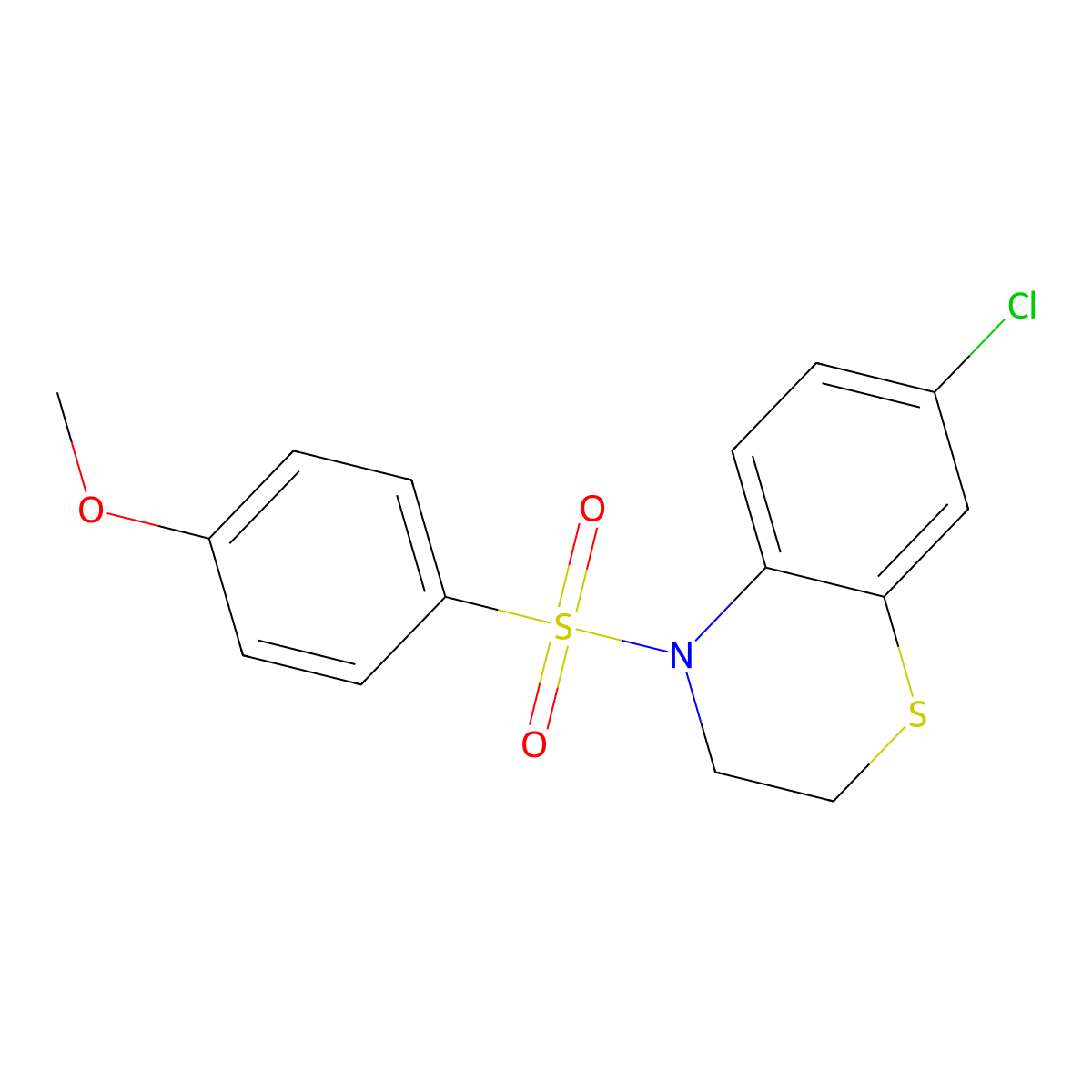 7-Chloro-3,4-dihydro-4-[(4-methoxyphenyl)sulfonyl]-2H-1,4-benzothiazine molecular structure, CAS 338777-93-8