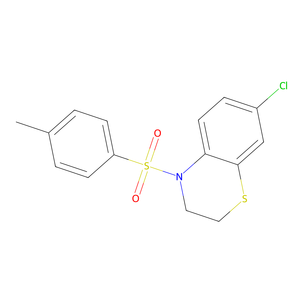 7-chloro-4-[(4-methylphenyl)sulfonyl]-3,4-dihydro-2H-1,4-benzothiazine molecular structure, CAS 338777-99-4