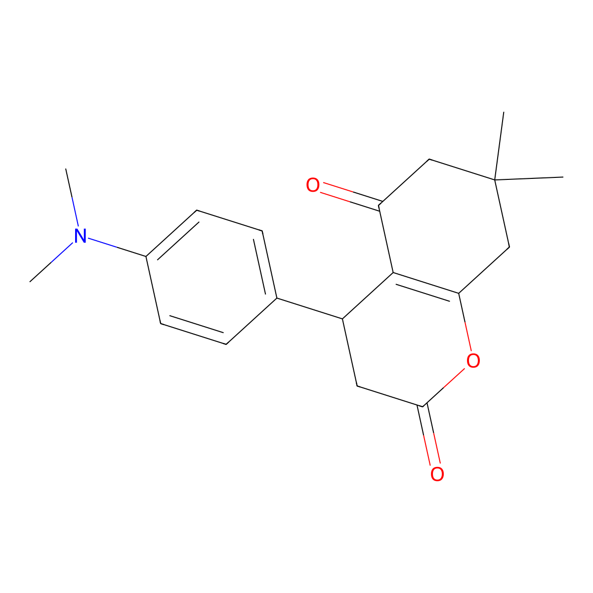 4-[4-(dimethylamino)phenyl]-7,7-dimethyl-4,6,7,8-tetrahydro-2H-chromene-2,5(3H)-dione molecular structure, CAS 338778-01-1