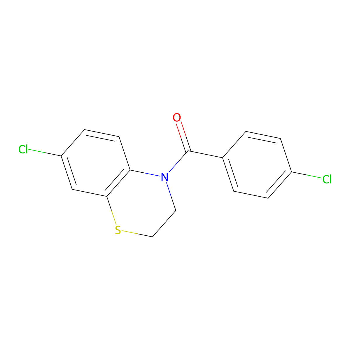 (7-Chloro-2,3-dihydro-4H-1,4-benzothiazin-4-yl)(4-chlorophenyl)methanone molecular structure, CAS 338778-04-4