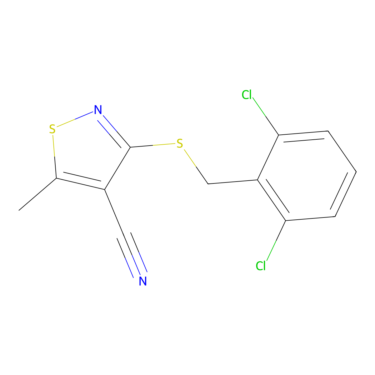 3-[(2,6-Dichlorobenzyl)sulfanyl]-5-methyl-4-isothiazolecarbonitrile molecular structure, CAS 338778-06-6