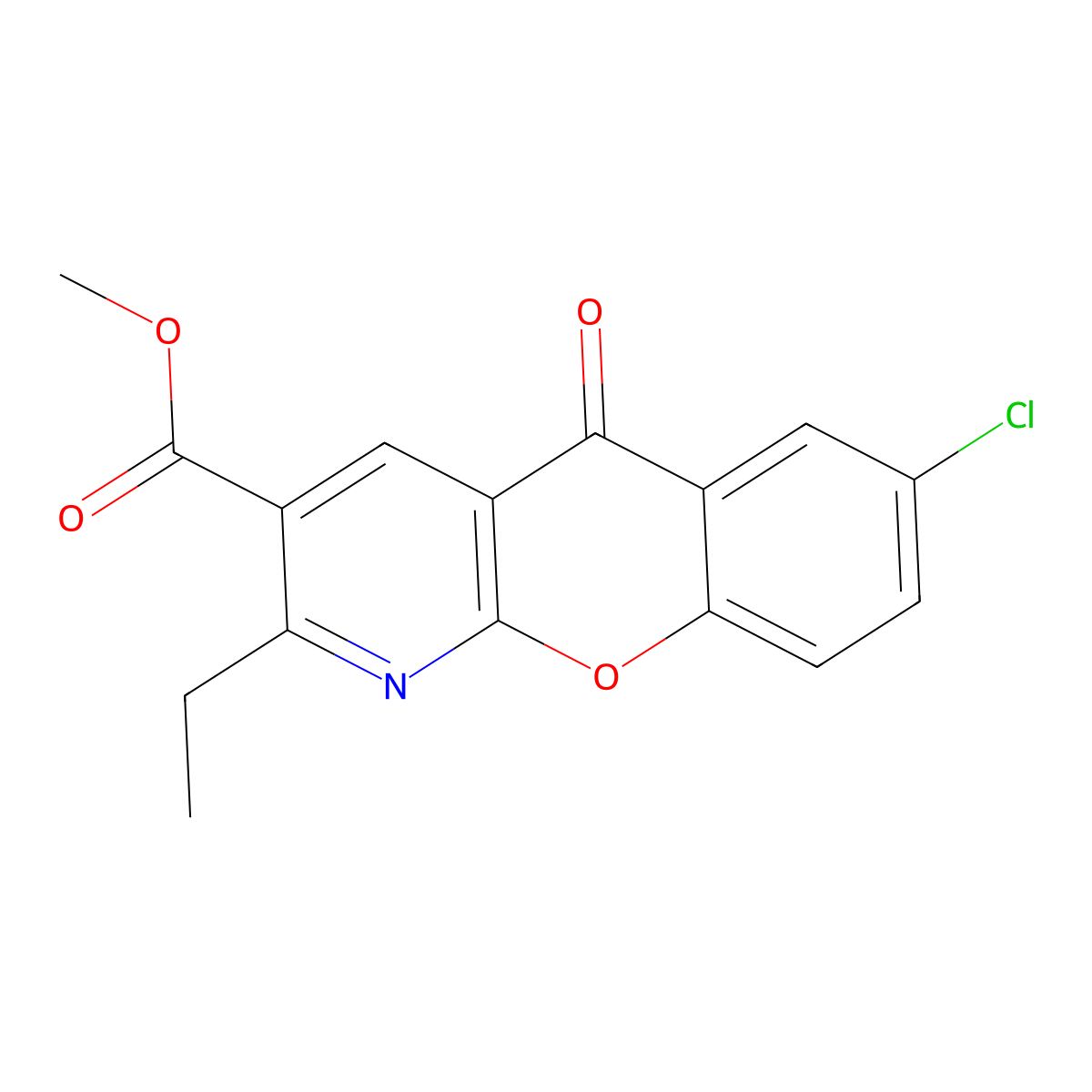methyl 7-chloro-2-ethyl-5-oxo-5H-chromeno[2,3-b]pyridine-3-carboxylate molecular structure, CAS 338778-37-3