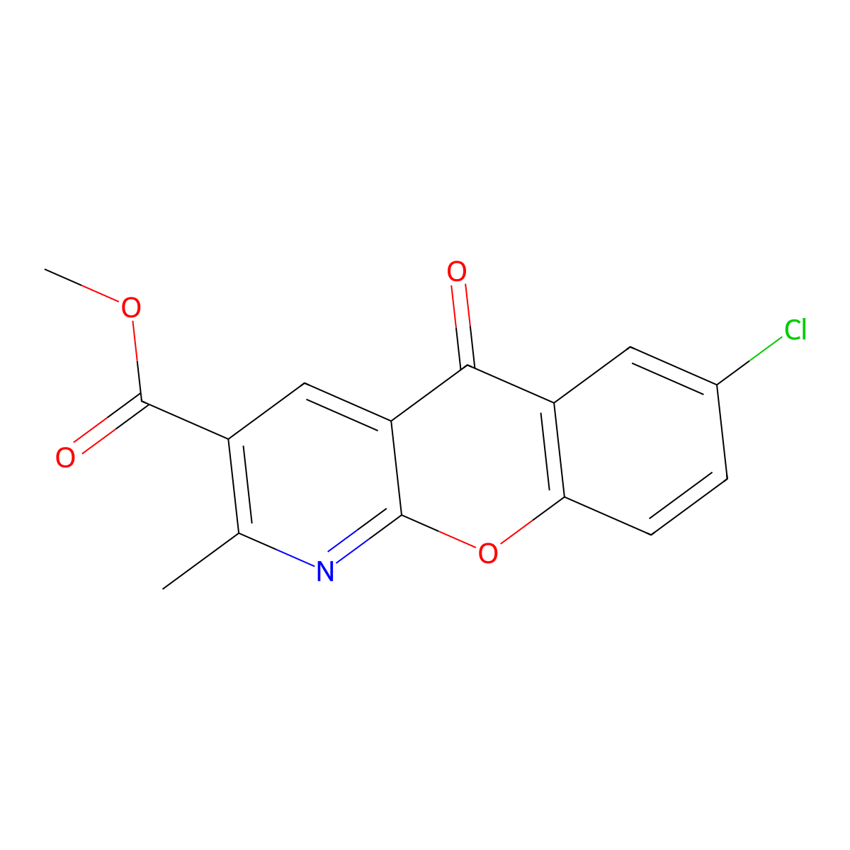 methyl 7-chloro-2-methyl-5-oxo-5H-chromeno[2,3-b]pyridine-3-carboxylate molecular structure, CAS 338778-41-9