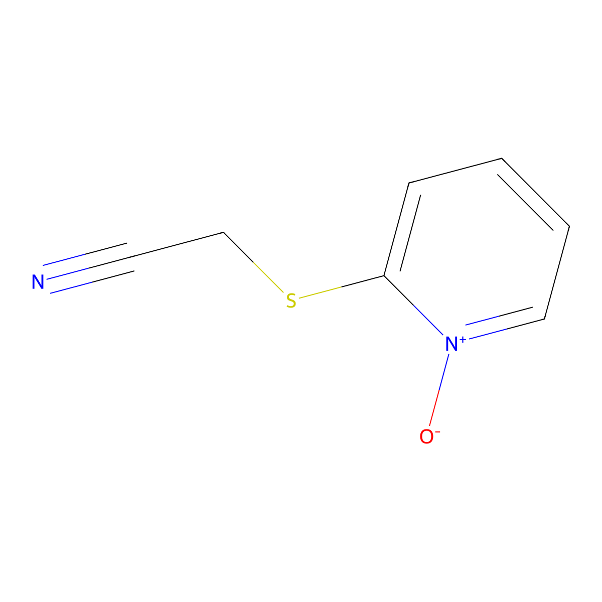 2-[(Cyanomethyl)sulfanyl]pyridin-1-ium-1-olate molecular structure, CAS 338778-95-3