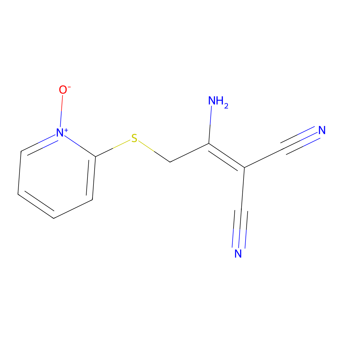 2-(1-Amino-2-((1-oxido-2-pyridinyl)thio)ethylidene)propanedinitrile molecular structure, CAS 338778-97-5