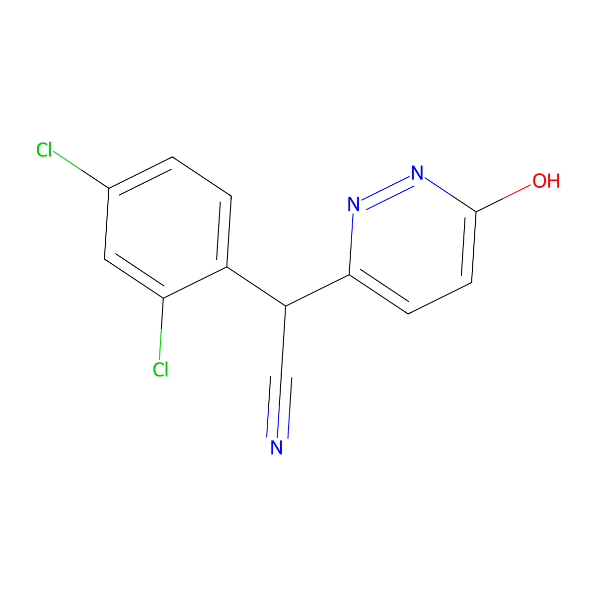 2-(2,4-Dichlorophenyl)-2-(6-hydroxy-3-pyridazinyl)acetonitrile molecular structure, CAS 338779-01-4
