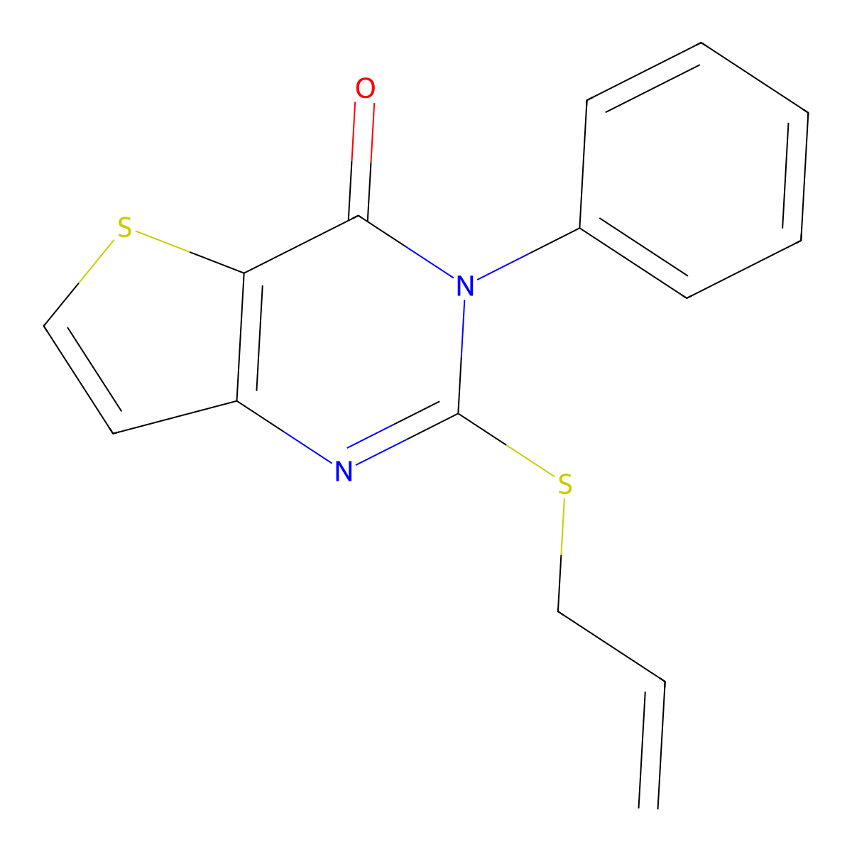 2-(allylsulfanyl)-3-phenylthieno[3,2-d]pyrimidin-4(3H)-one molecular structure, CAS 338779-19-4
