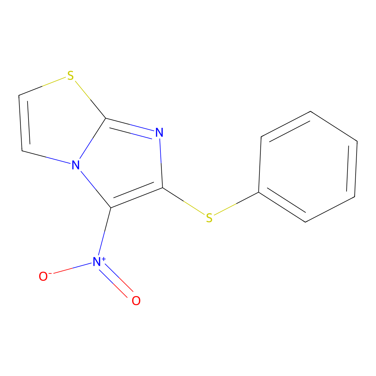 5-Nitro-6-(phenylsulfanyl)imidazo[2,1-b][1,3]thiazole molecular structure, CAS 338779-32-1