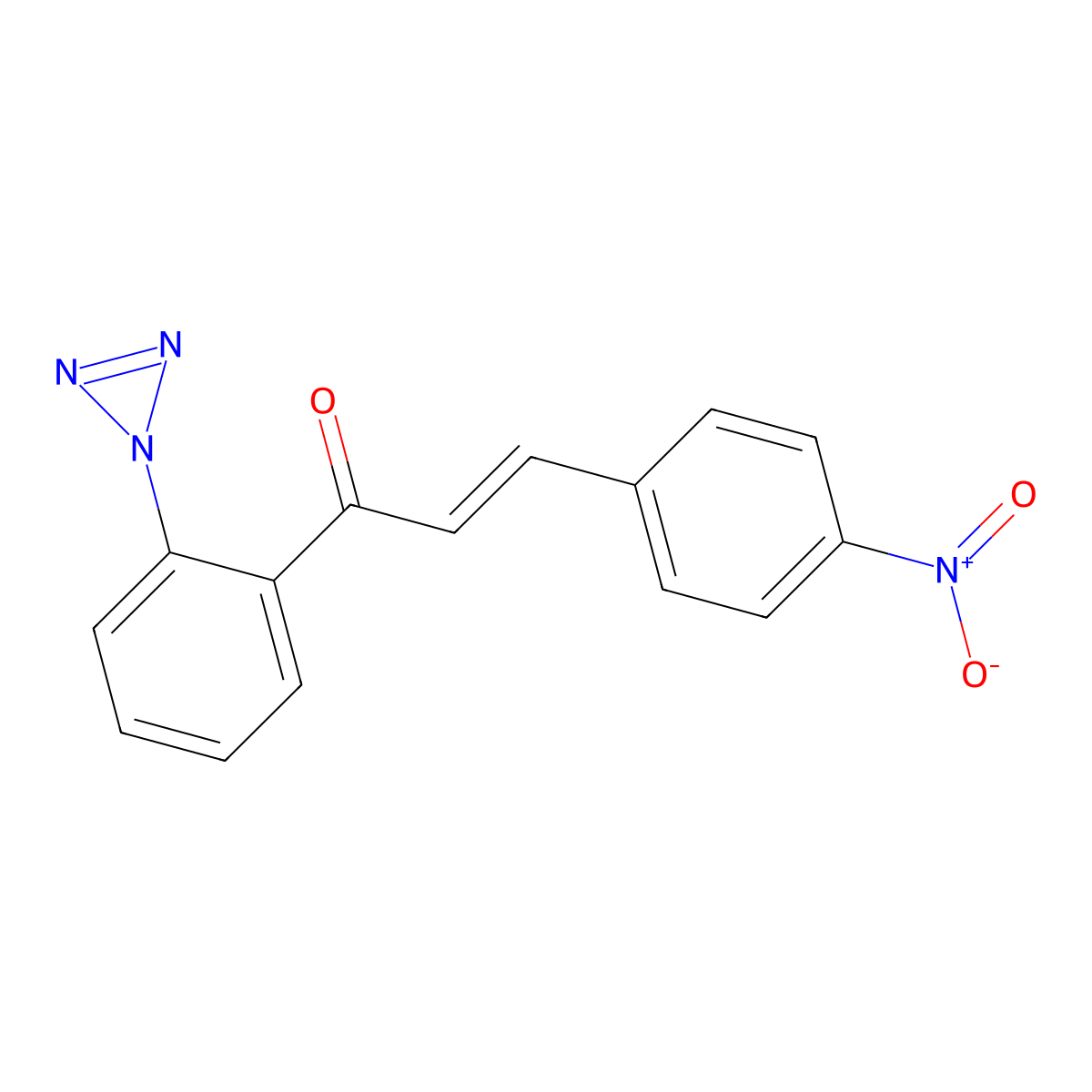 3-(4-nitrophenyl)-1-[2-(1H-triaziren-1-yl)phenyl]-2-propen-1-one molecular structure, CAS 338779-44-5