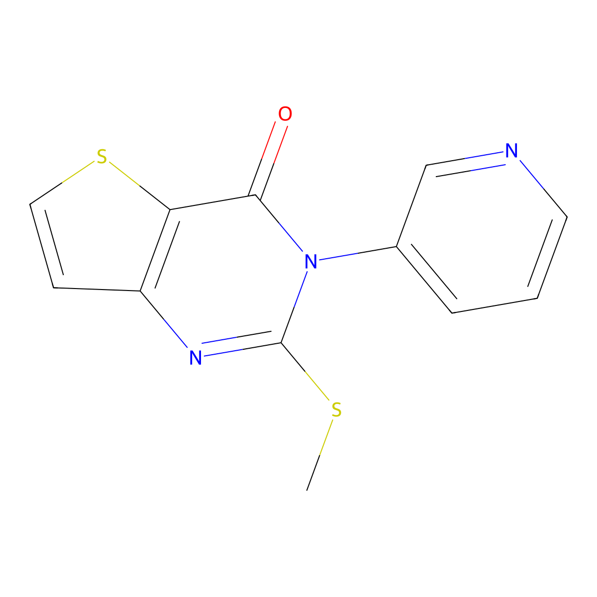 2-(methylsulfanyl)-3-(3-pyridinyl)thieno[3,2-d]pyrimidin-4(3H)-one molecular structure, CAS 338779-47-8