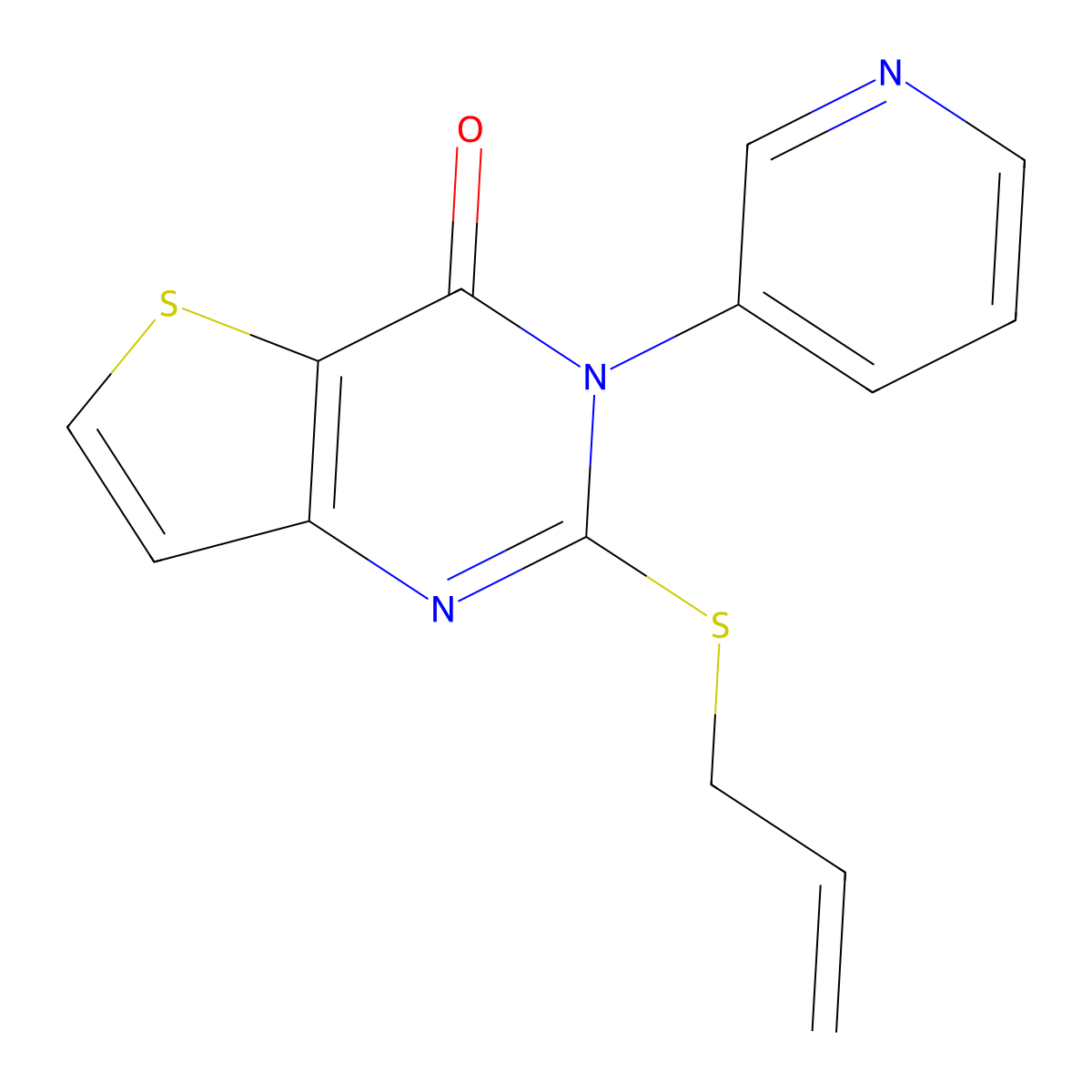 2-(allylsulfanyl)-3-(3-pyridinyl)thieno[3,2-d]pyrimidin-4(3H)-one molecular structure, CAS 338779-50-3