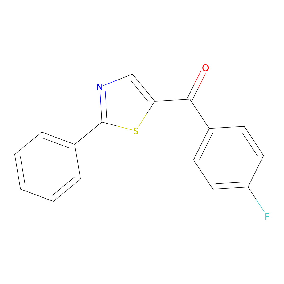 (4-Fluorophenyl)(2-phenyl-1,3-thiazol-5-yl)methanone molecular structure, CAS 338779-58-1