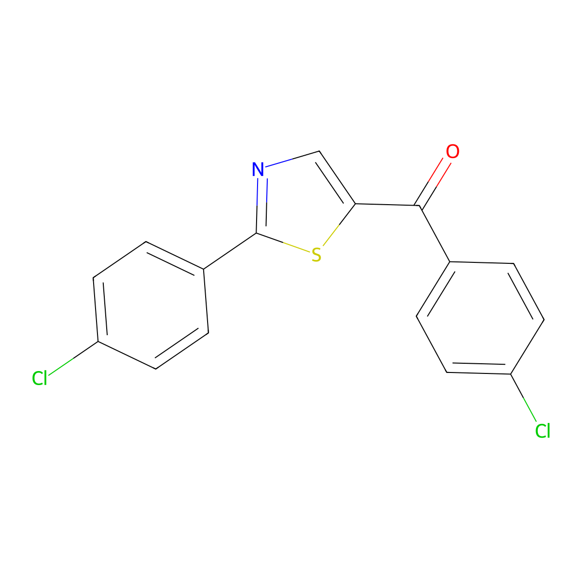 (4-Chlorophenyl)(2-(4-chlorophenyl)-1,3-thiazol-5-yl)methanone molecular structure, CAS 338779-61-6