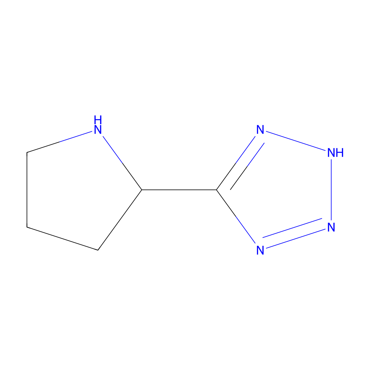 (S)-(-)-5-(2-Pyrrolidinyl)-1H-tetrazole molecular structure, CAS 33878-70-5