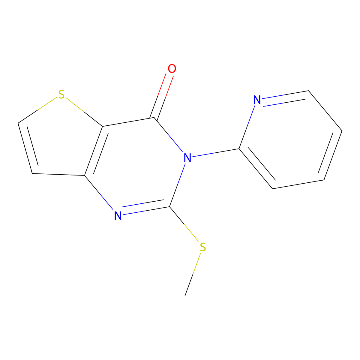 2-(methylsulfanyl)-3-(2-pyridinyl)thieno[3,2-d]pyrimidin-4(3H)-one molecular structure, CAS 338780-21-5