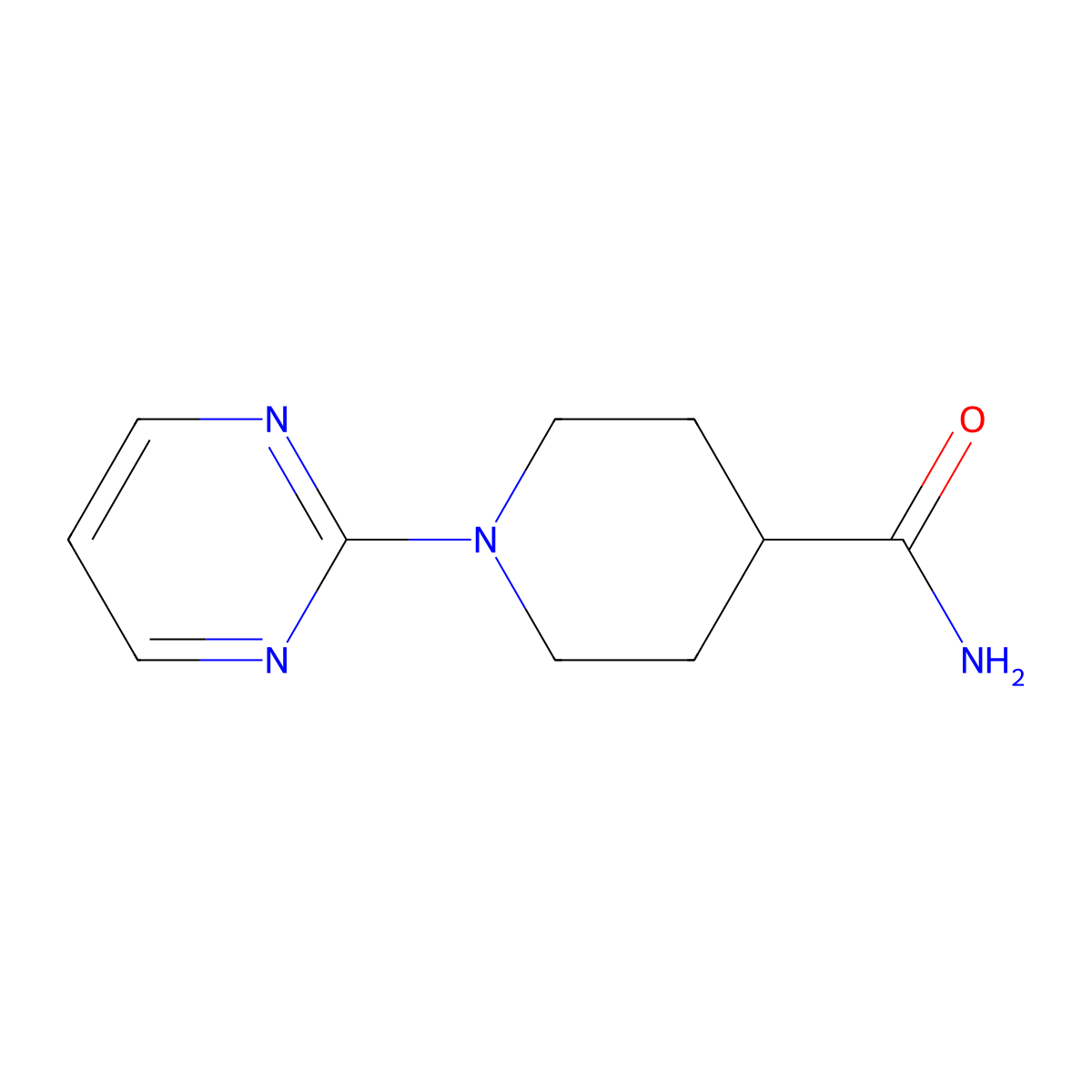 1-(Pyrimidin-2-yl)piperidine-4-carboxamide molecular structure, CAS 338780-42-0