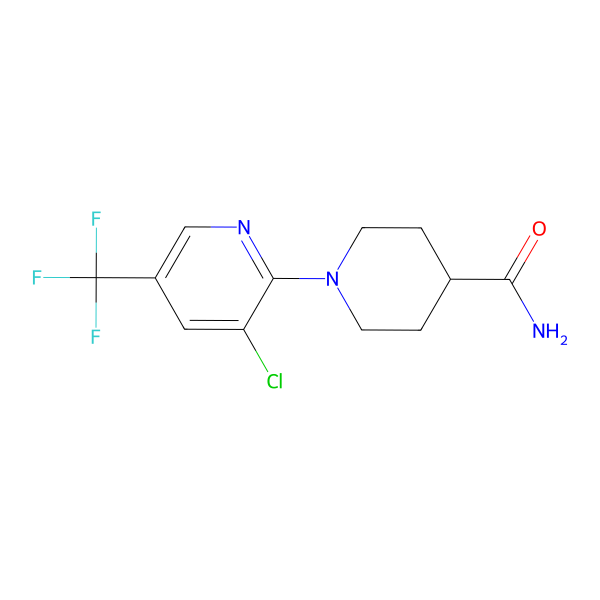 1-[3-Chloro-5-(trifluoromethyl)pyridin-2-yl]piperidine-4-carboxamide molecular structure, CAS 338780-66-8