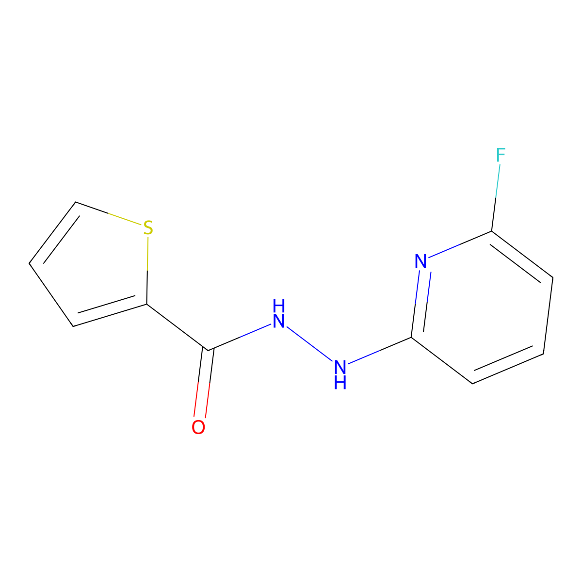 N'-(6-fluoro-2-pyridinyl)-2-thiophenecarbohydrazide molecular structure, CAS 338780-86-2
