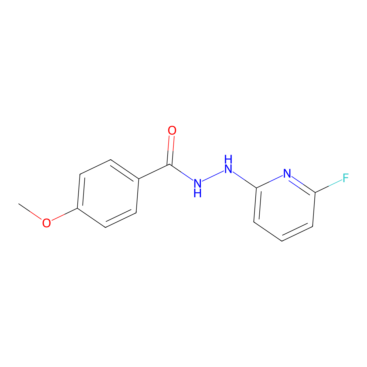 N'-(6-fluoropyridin-2-yl)-4-methoxybenzohydrazide molecular structure, CAS 338780-90-8