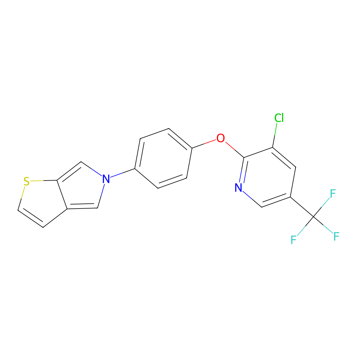 5-(4-{[3-chloro-5-(trifluoromethyl)-2-pyridinyl]oxy}phenyl)-5H-thieno[2,3-c]pyrrole molecular structure, CAS 338781-10-5