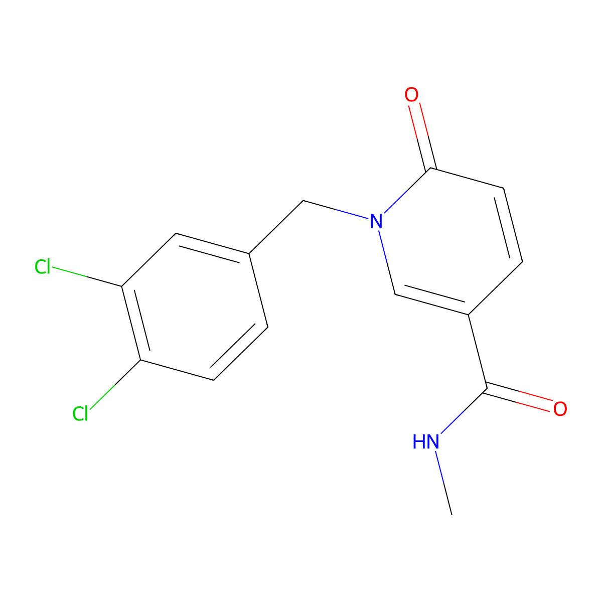 1-(3,4-dichlorobenzyl)-N-methyl-6-oxo-1,6-dihydro-3-pyridinecarboxamide molecular structure, CAS 338781-22-9