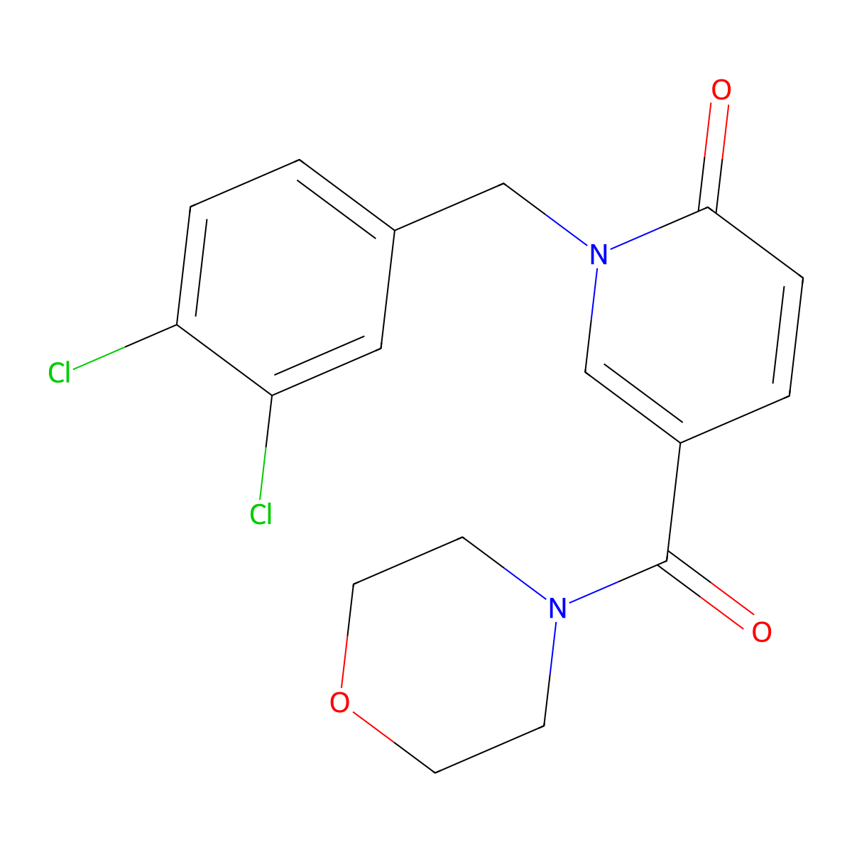 1-(3,4-dichlorobenzyl)-5-(morpholinocarbonyl)-2(1H)-pyridinone molecular structure, CAS 338781-26-3
