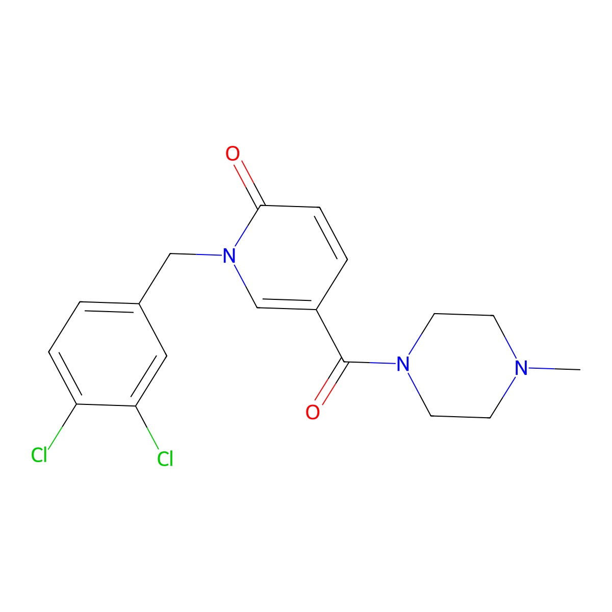 1-(3,4-dichlorobenzyl)-5-[(4-methylpiperazino)carbonyl]-2(1H)-pyridinone molecular structure, CAS 338781-34-3
