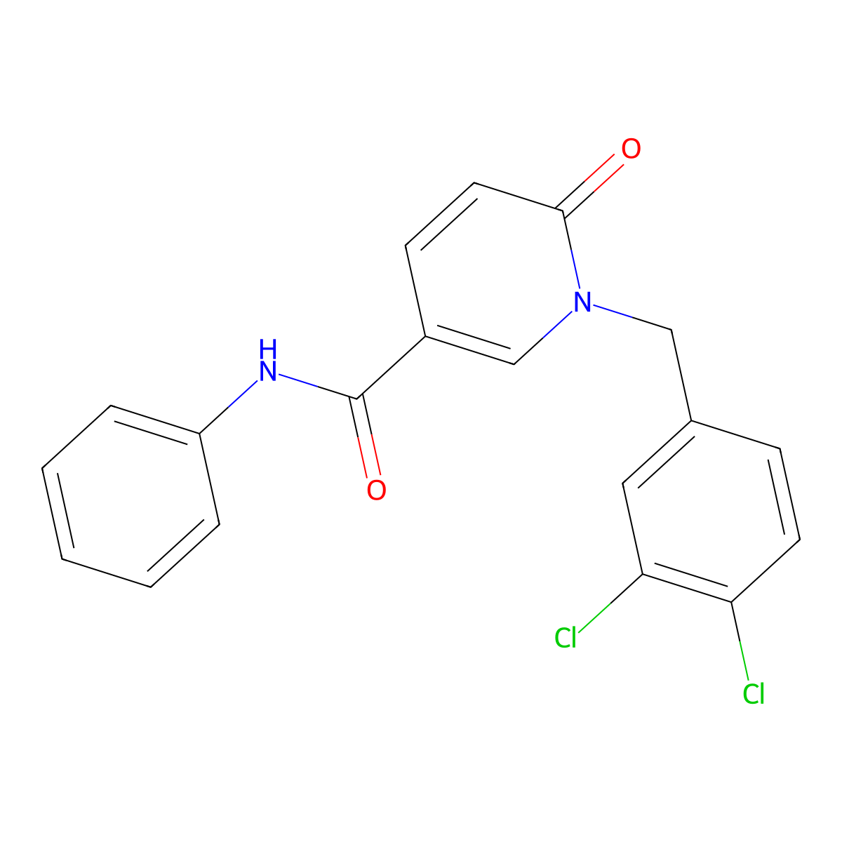 1-(3,4-dichlorobenzyl)-6-oxo-N-phenyl-1,6-dihydro-3-pyridinecarboxamide molecular structure, CAS 338781-38-7