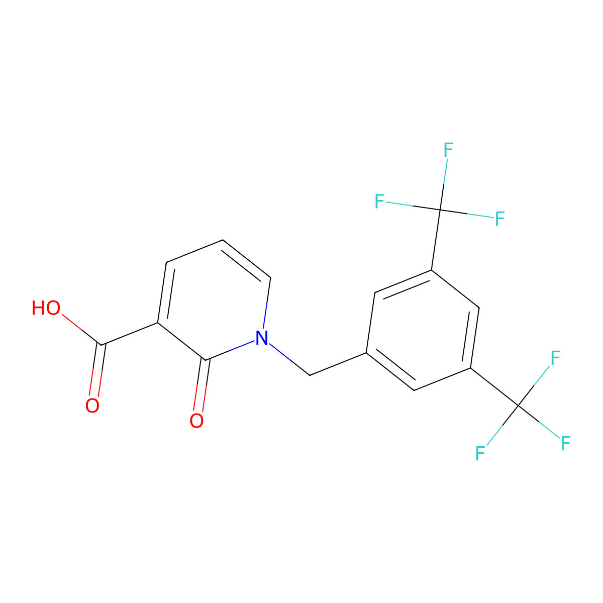 1-[3,5-Bis(Trifluoromethyl)Benzyl]-2-Oxo-1,2-Dihydro-3-Pyridinecarboxylic Acid molecular structure, CAS 338781-55-8