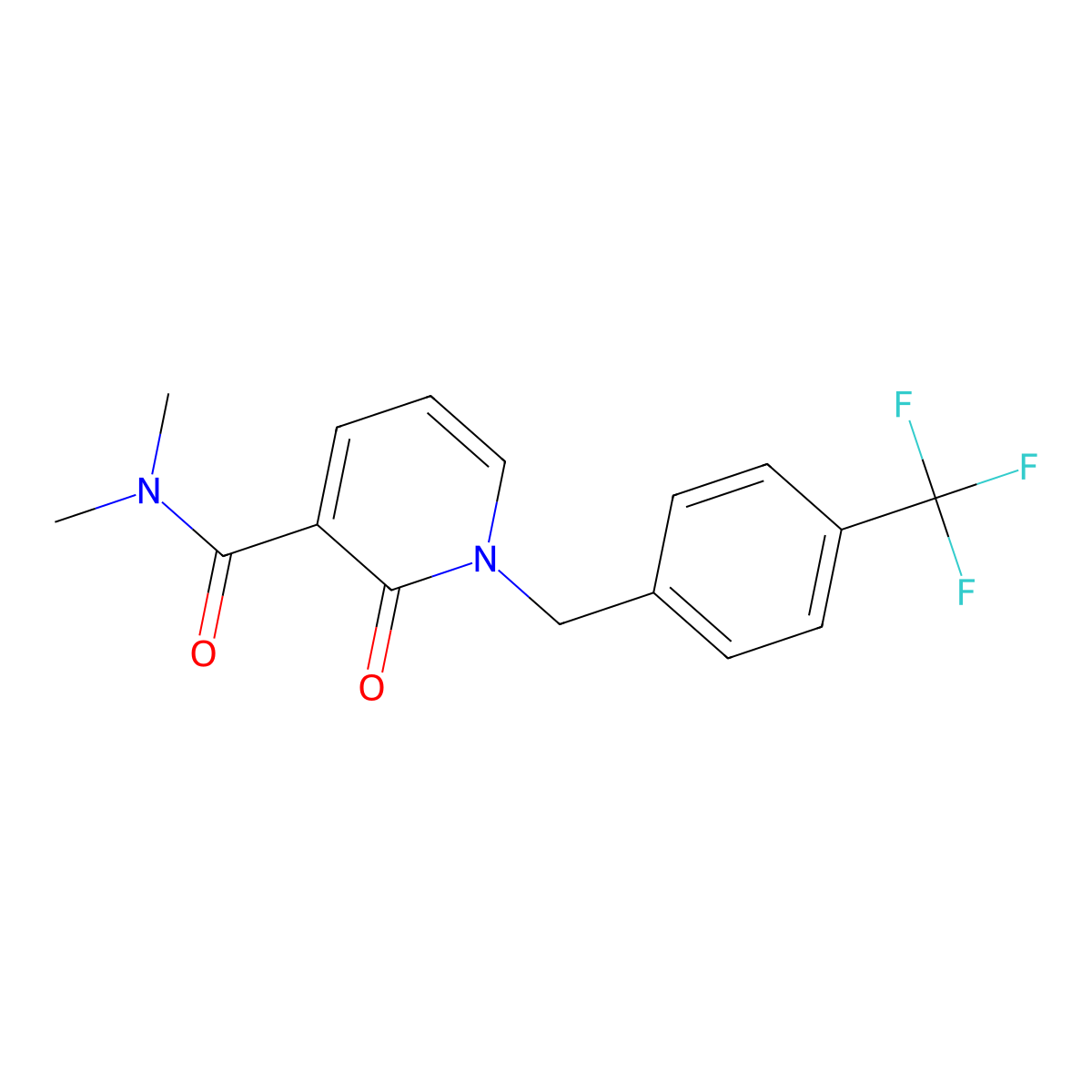 N,N-dimethyl-2-oxo-1-[[4-(trifluoromethyl)phenyl]methyl]pyridine-3-carboxamide molecular structure, CAS 338781-59-2