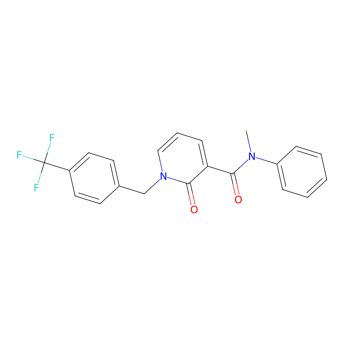 N-Methyl-2-oxo-N-phenyl-1-(4-(trifluoromethyl)benzyl)-1,2-dihydro-3-pyridinecarboxamide molecular structure, CAS 338781-63-8